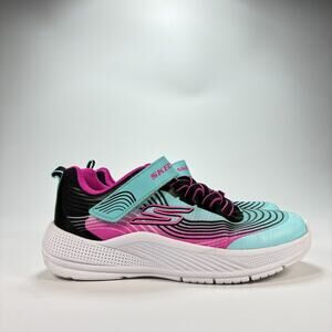 Skechers Microspec Advance Aqua Pink Black Running Shoes Youth Girls Size 2